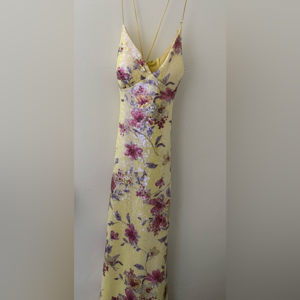 Windsor Yellow and Purple Floral Maxi Dress